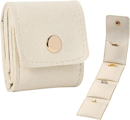 Mini Travel Jewelry Bag 2025 New Portable Foldable Faux Suede Jewelry Organizer And Storage with Buckle