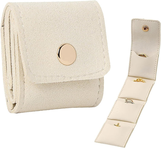 Mini Travel Jewelry Bag 2025 New Portable Foldable Faux Suede Jewelry Organizer And Storage with Buckle