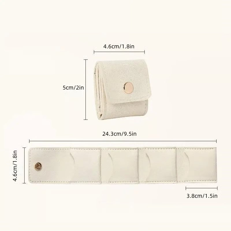 Mini Travel Jewelry Bag 2025 New Portable Foldable Faux Suede Jewelry Organizer And Storage with Buckle