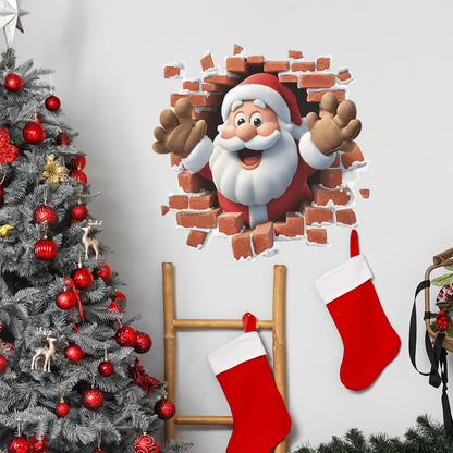 Christmas Creative Wall Sticker, Cute Santa Claus Gift Children's Bedroom Entrance Home Decoration Wall Sticker Self-adhesive Sticker