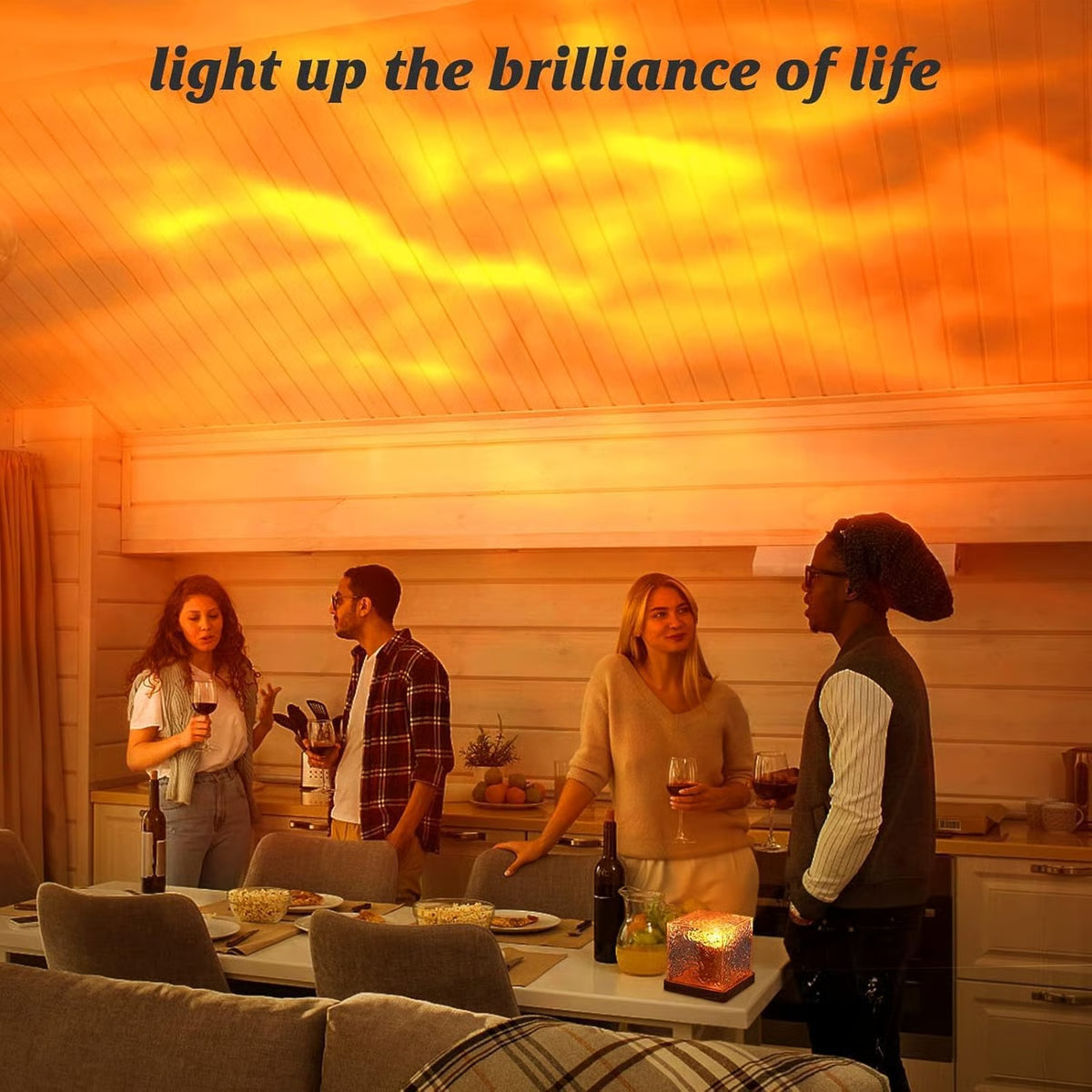 3D Holographic Water Ripple Romantic Ambient Lighting for Child's Room, Meditation Relaxation, Night Light