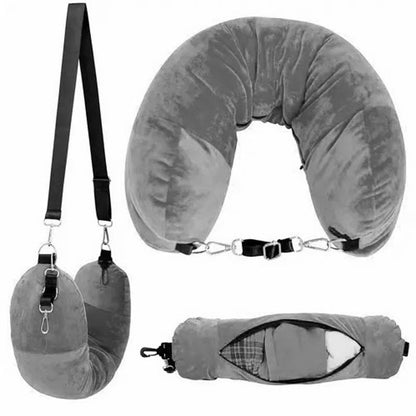 Stuffable Travel Pillow, Plush Stuffable Neck Pillow for Travel Transformable Neck Pillow