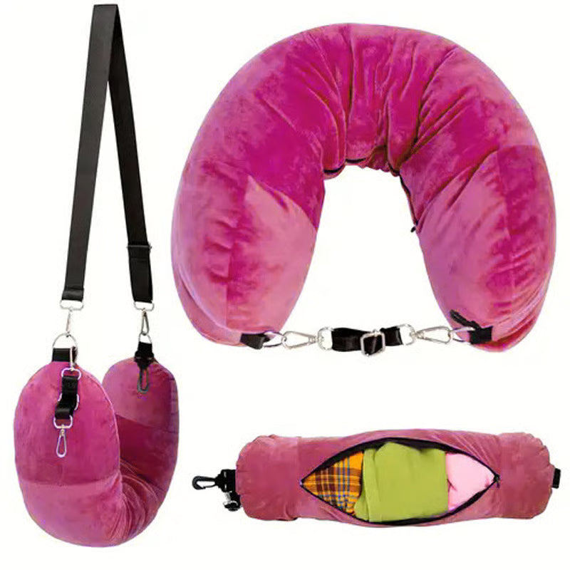 Stuffable Travel Pillow, Plush Stuffable Neck Pillow for Travel Transformable Neck Pillow