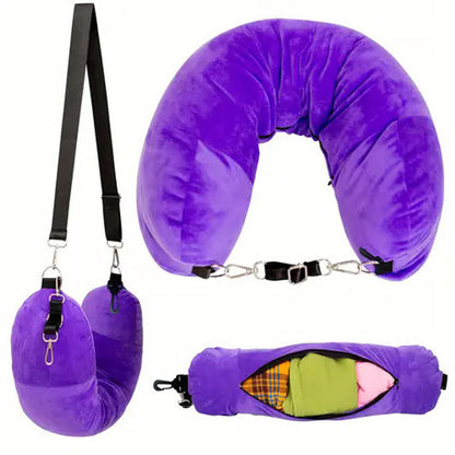Stuffable Travel Pillow, Plush Stuffable Neck Pillow for Travel Transformable Neck Pillow